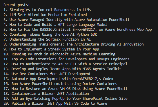 List blog posts